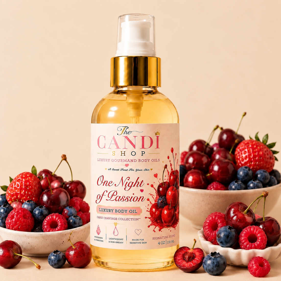 One Night of Passion Cherry Berry Body Oil