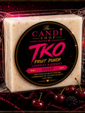 TKO cherry fruit punch artisan soap bar in clear packaging